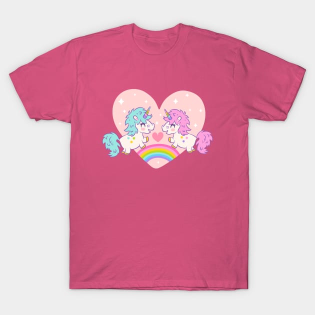 Cute unicorns with rainbow for Valentine's day T-Shirt by Sir13